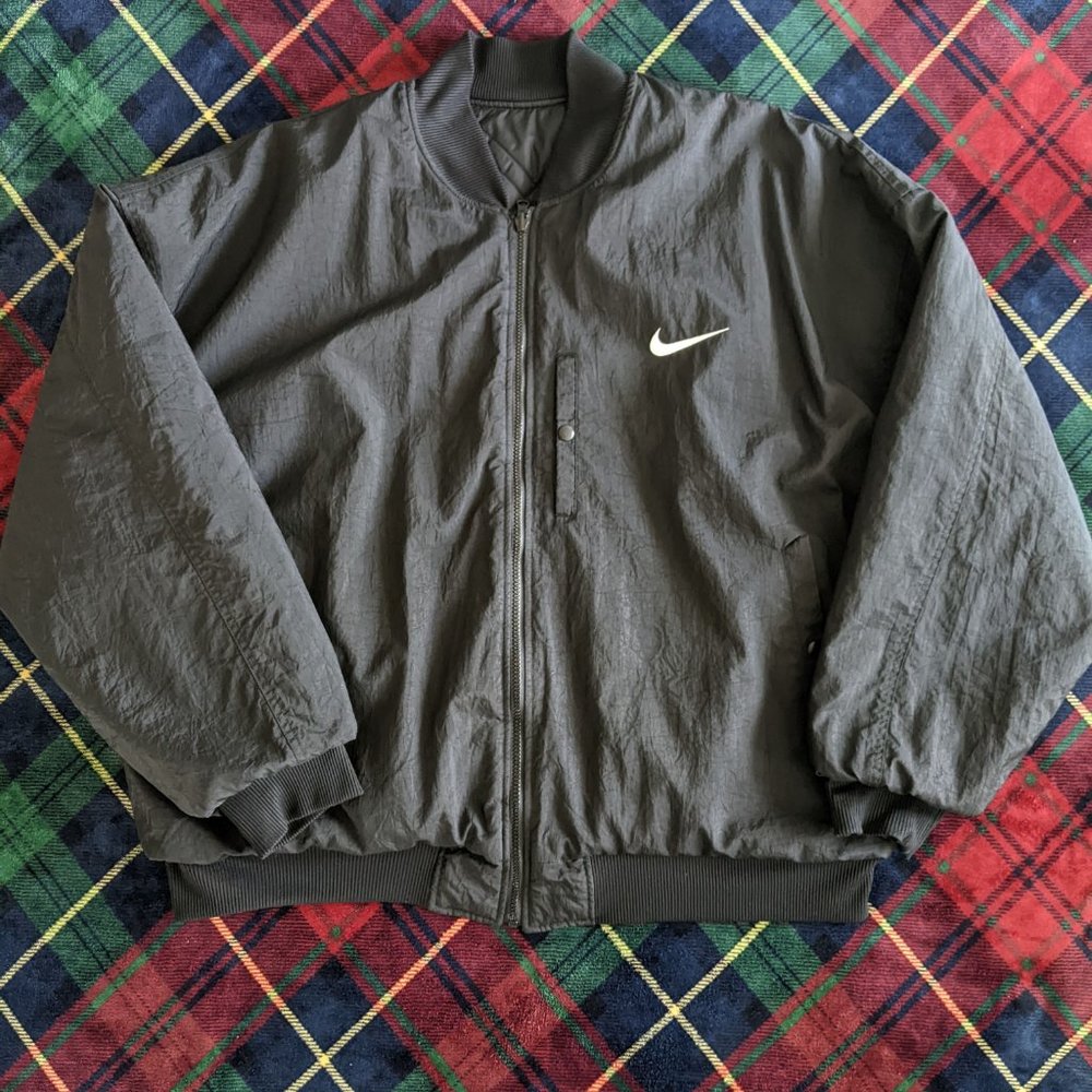 Men's vintage 90's Nike Reversible Quilted Bomber Jacket - XXL - Picture 6 of 10
